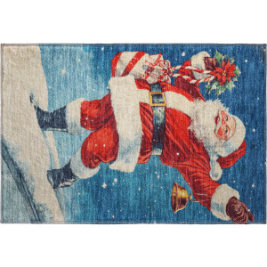 Luxury Washable Indoor/Outdoor Merry & Bright Blue Rug