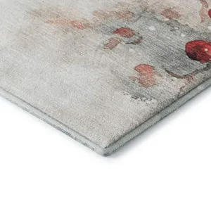 Luxury Washable Indoor/Outdoor Merry & Bright Ivory 1\'8\" x 2\'6\" Rug