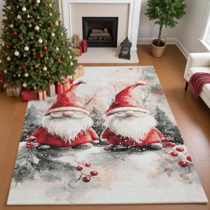 Luxury Washable Indoor/Outdoor Merry & Bright Ivory 9\' x 12\' Rug