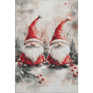 Luxury Washable Indoor/Outdoor Merry & Bright Ivory Rug