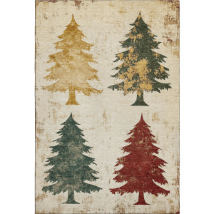 Luxury Washable Indoor/Outdoor Merry & Bright Ivory Rug