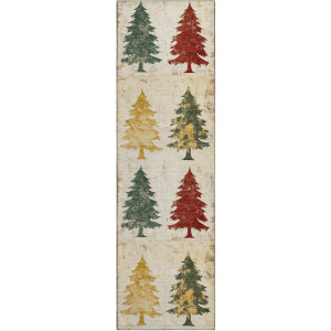 Luxury Washable Indoor/Outdoor Merry & Bright Ivory 2'3