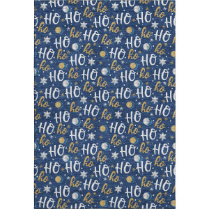 Luxury Washable Indoor/Outdoor Merry & Bright Navy Rug