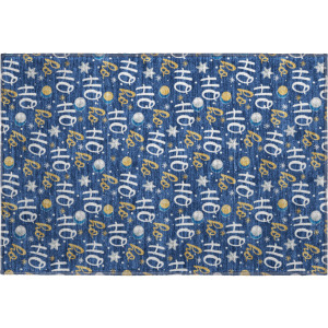 Luxury Washable Indoor/Outdoor Merry & Bright Navy Rug
