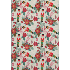 Luxury Washable Indoor/Outdoor Merry & Bright Ivory Rug