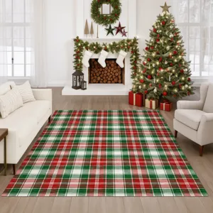Luxury Washable Indoor/Outdoor Merry & Bright Emerald 5\' x 7\'6\" Rug