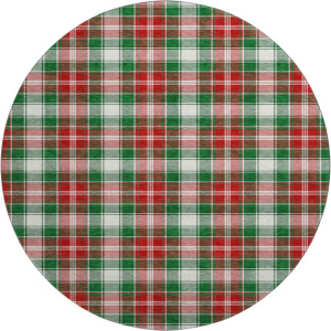 Luxury Washable Indoor/Outdoor Merry & Bright Emerald 8' x 8' Round Rug
