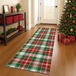 Luxury Washable Indoor/Outdoor Merry & Bright Emerald 2\'3\" x 7\'6\" Runner Rug