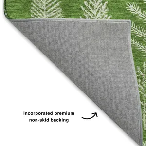 Luxury Washable Indoor/Outdoor Merry & Bright Green 9\' x 12\' Rug