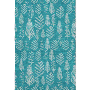 Luxury Washable Indoor/Outdoor Merry & Bright Teal Rug