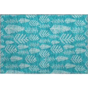 Luxury Washable Indoor/Outdoor Merry & Bright Teal Rug