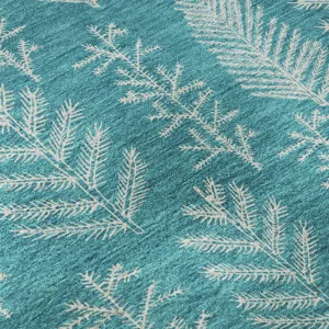 Luxury Washable Indoor/Outdoor Merry & Bright Teal 2\'6\" x 3\'10\" Rug