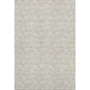 Luxury Washable Indoor/Outdoor Merry & Bright Beige 9\' x 12\' Rug