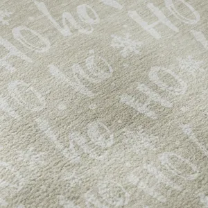 Luxury Washable Indoor/Outdoor Merry & Bright Beige 9\' x 12\' Rug