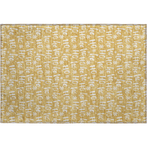 Luxury Washable Indoor/Outdoor Merry & Bright Gold Rug