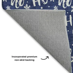 Luxury Washable Indoor/Outdoor Merry & Bright Navy 5\' x 7\'6\" Rug