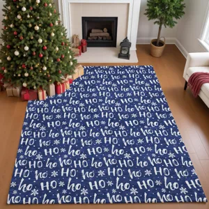 Luxury Washable Indoor/Outdoor Merry & Bright Navy 5\' x 7\'6\" Rug