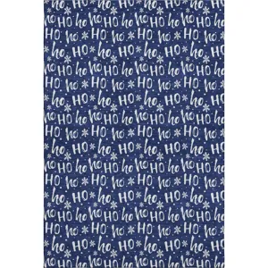 Luxury Washable Indoor/Outdoor Merry & Bright Navy 5\' x 7\'6\" Rug