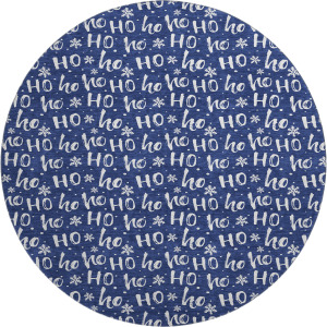 Luxury Washable Indoor/Outdoor Merry & Bright Navy 8' x 8' Round Rug