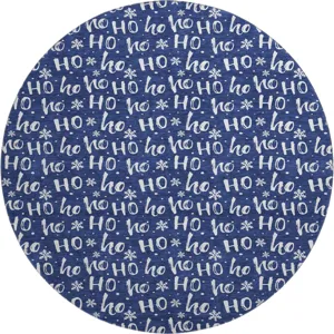 Luxury Washable Indoor/Outdoor Merry & Bright Navy 8\' x 8\' Round Rug