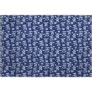 Luxury Washable Indoor/Outdoor Merry & Bright Navy 1\'8\" x 2\'6\" Rug