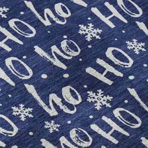 Luxury Washable Indoor/Outdoor Merry & Bright Navy 5\' x 7\'6\" Rug