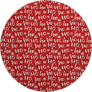 Luxury Washable Indoor/Outdoor Merry & Bright Red 8' x 8' Round Rug