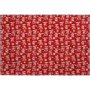 Luxury Washable Indoor/Outdoor Merry & Bright Red 1\'8\" x 2\'6\" Rug