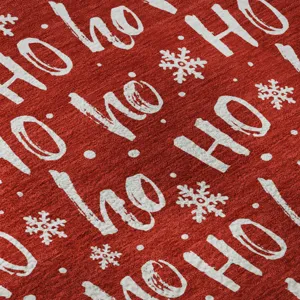 Luxury Washable Indoor/Outdoor Merry & Bright Red 1\'8\" x 2\'6\" Rug