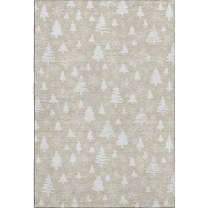 Luxury Washable Indoor/Outdoor Merry & Bright Beige Rug