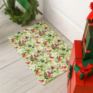 Luxury Washable Indoor/Outdoor Merry & Bright Aloe 1\'8\" x 2\'6\" Rug