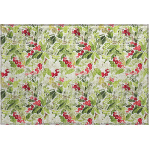 Luxury Washable Indoor/Outdoor Merry & Bright Aloe Rug