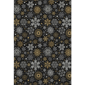 Luxury Washable Indoor/Outdoor Merry & Bright Black Rug