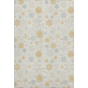 Luxury Washable Indoor/Outdoor Merry & Bright Ivory Rug