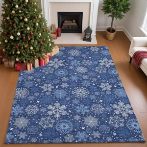 Luxury Washable Indoor/Outdoor Merry & Bright Navy 2\'6\" x 3\'10\" Rug