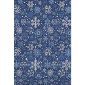 Luxury Washable Indoor/Outdoor Merry & Bright Navy Rug