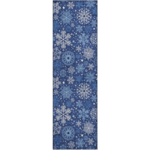 Luxury Washable Indoor/Outdoor Merry & Bright Navy 2'3