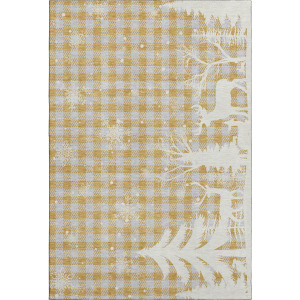 Luxury Washable Indoor/Outdoor Merry & Bright Gold Rug