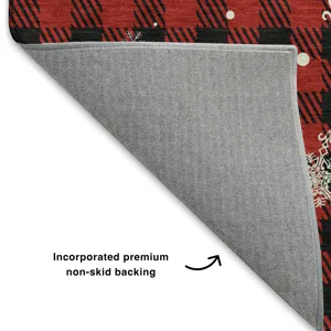 Luxury Washable Indoor/Outdoor Merry & Bright Red 1\'8\" x 2\'6\" Rug