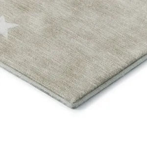 Luxury Washable Indoor/Outdoor Merry & Bright Beige 8\' x 8\' Round Rug