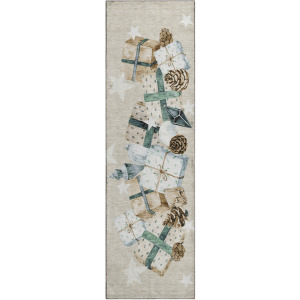 Luxury Washable Indoor/Outdoor Merry & Bright Beige 2'3