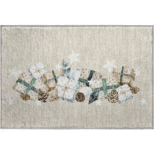 Luxury Washable Indoor/Outdoor Merry & Bright Beige Rug