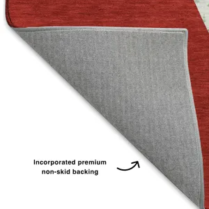 Luxury Washable Indoor/Outdoor Merry & Bright Red 3\' x 5\' Rug