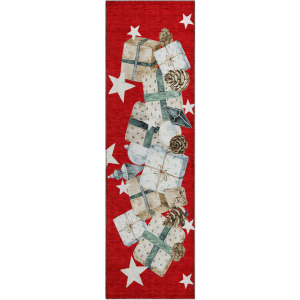 Luxury Washable Indoor/Outdoor Merry & Bright Red 2'3
