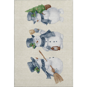 Luxury Washable Indoor/Outdoor Merry & Bright Ivory Rug