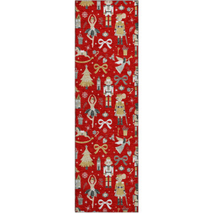 Luxury Washable Indoor/Outdoor Merry & Bright Red 2'3