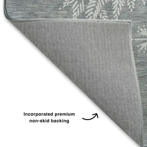 Luxury Washable Indoor/Outdoor Merry & Bright Gray 2\'6\" x 3\'10\" Rug