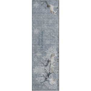 Luxury Washable Indoor/Outdoor Merry & Bright Gray 2'3