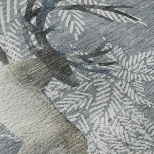 Luxury Washable Indoor/Outdoor Merry & Bright Gray 2\'6\" x 3\'10\" Rug