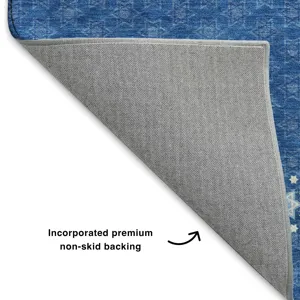 Luxury Washable Indoor/Outdoor Merry & Bright Blue 10\' x 14\' Rug